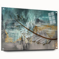 Vibrant abstract wall art canvas featuring a colorful blend of geometric shapes and fluid lines, perfect for modern home decor.