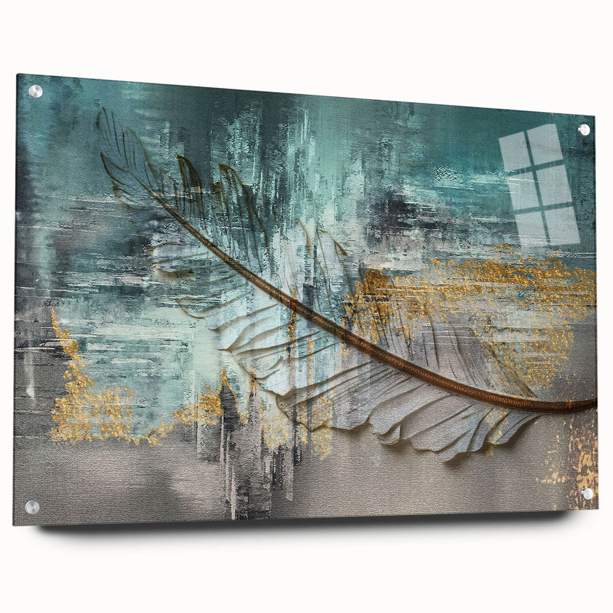 Vibrant abstract wall art canvas featuring a colorful blend of geometric shapes and fluid lines, perfect for modern home decor.