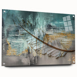 Vibrant abstract wall art canvas featuring a colorful blend of geometric shapes and fluid lines, perfect for modern home decor.