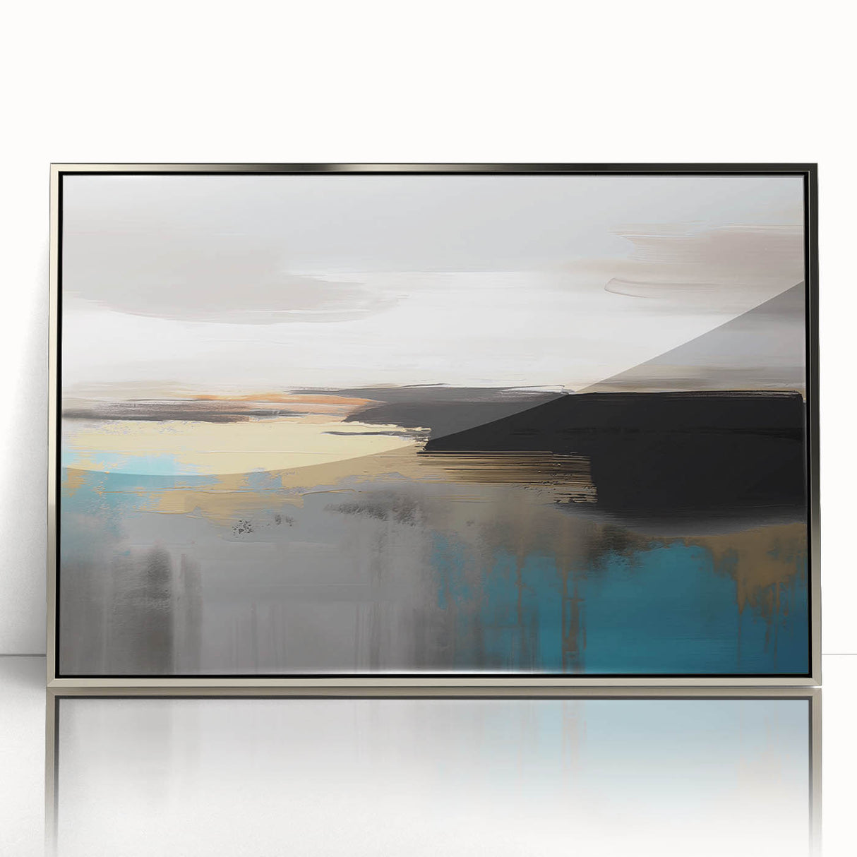 Abstract wall art print showcasing vibrant colors and fluid shapes, designed to enhance modern decor, presented in a protective tube.