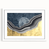Abstract canvas art featuring dynamic swirls of vibrant colors, predominantly in blue and orange, designed to enhance modern living spaces, showcasing artistic flair.