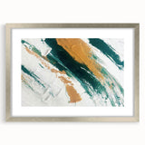Abstract wall art canvas print showcasing vibrant colors and dynamic shapes, perfect for modern home decor, framed in a sleek black border.