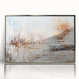 Abstract art canvas print showcasing vibrant colors and dynamic shapes, ideal for modern decor, delivered in a protective cardboard tube.