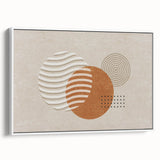 Colorful abstract canvas art print showcasing vibrant swirls of blue, orange, and yellow against a textured background, ideal for modern decor.