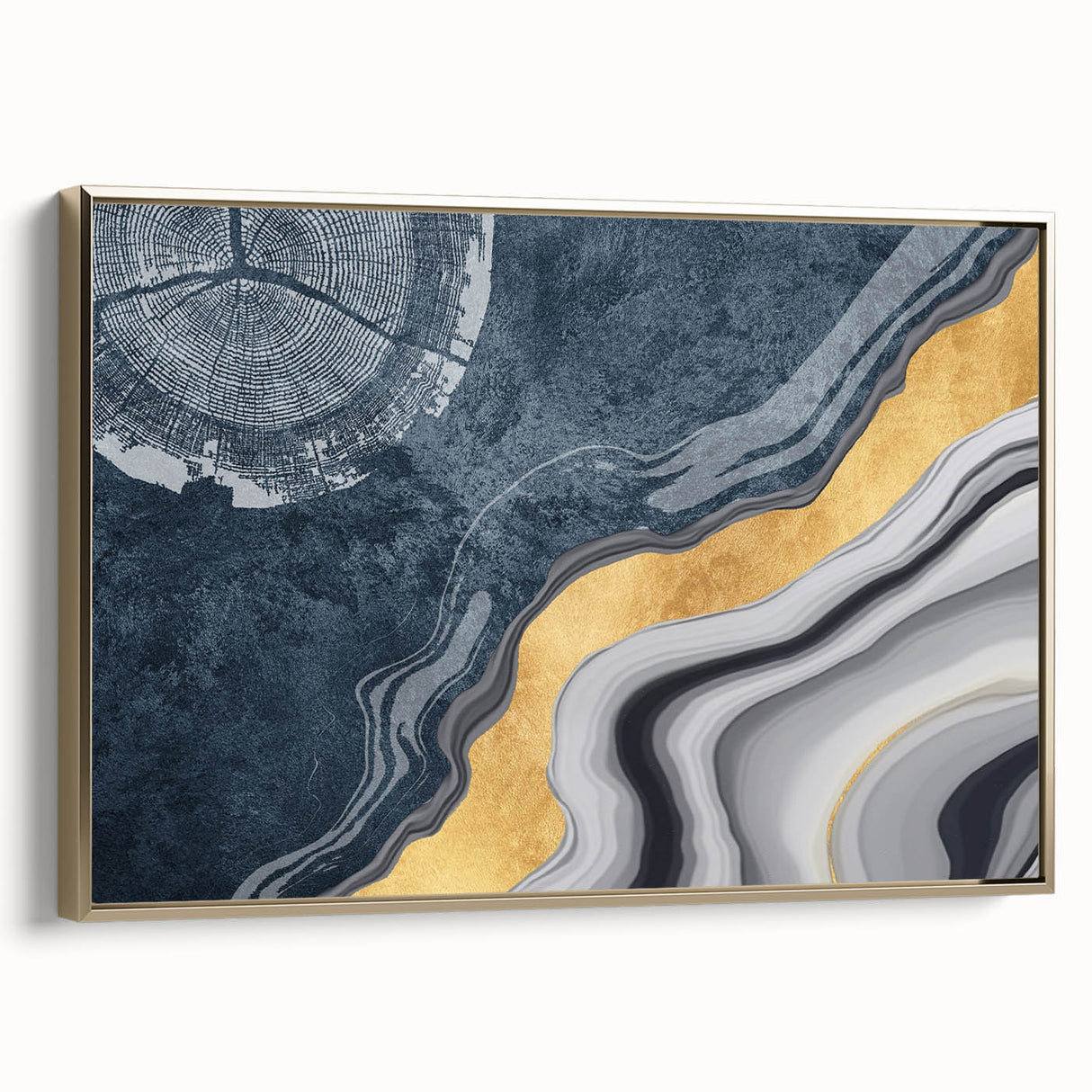 Vibrant abstract wall art canvas print showcasing fluid shapes in bold colors, perfect for modern decor, displayed with a textured finish in a stylish living room setting.