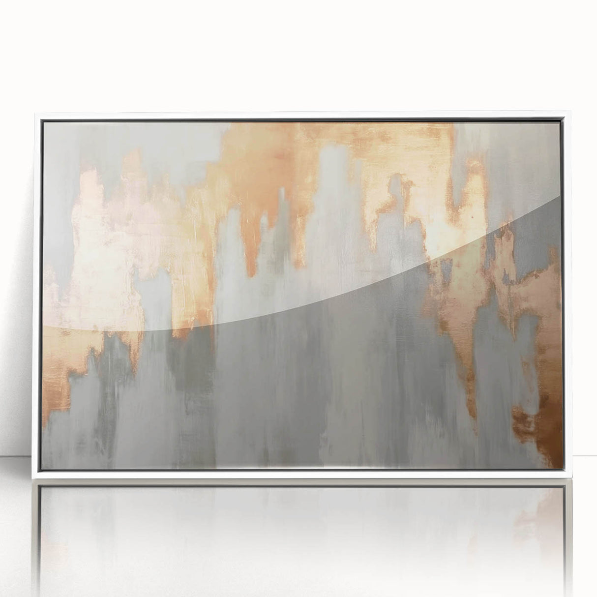 Abstract wall art canvas featuring vibrant geometric shapes in shades of blue, orange, and yellow, showcasing a modern artistic design for home decor. Perfect for adding a pop of color and sophistication to living spaces.