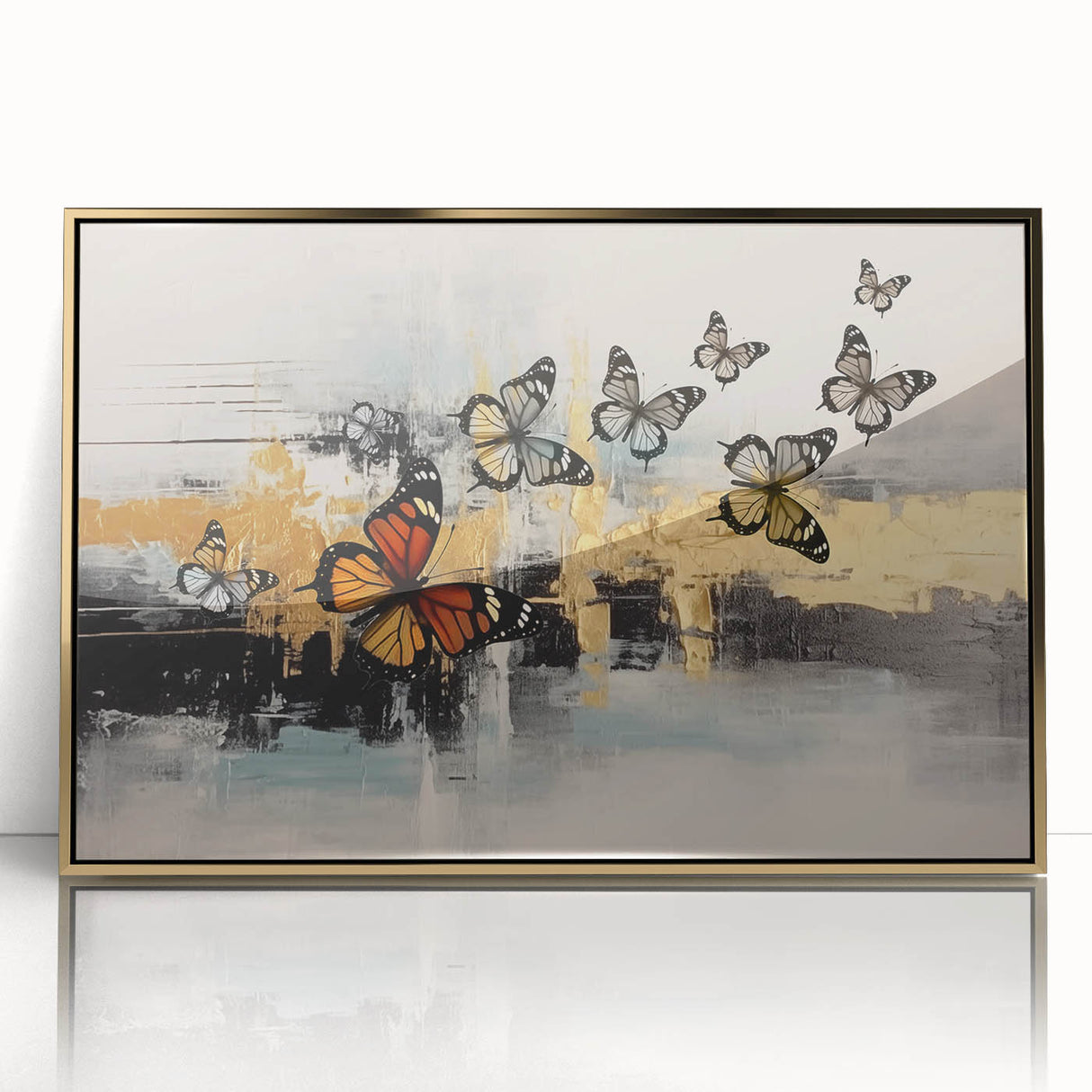 Colorful abstract canvas art print showcasing vibrant geometric shapes and fluid lines, perfect for modern home decor and artistic flair.