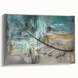 Abstract wall art canvas print showcasing vibrant colors and geometric shapes in a modern design, perfect for contemporary home decor.