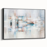 Abstract wall art canvas print showcasing vibrant colors and dynamic shapes, perfect for modern home decor or artistic spaces.
