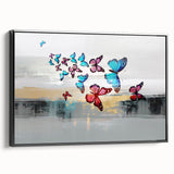 Vibrant abstract wall art print showcasing dynamic shapes in bold colors, perfect for modern home decor and artistic expression.