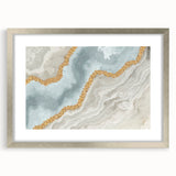 Colorful abstract wall art canvas print showcasing vibrant swirls of blue, orange, and yellow, perfect for modern home decor.