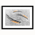 Colorful abstract canvas artwork showcasing vibrant swirls of blue, orange, and yellow, perfect for modern home decor or office spaces.