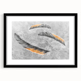 Colorful abstract canvas artwork showcasing vibrant swirls of blue, orange, and yellow, perfect for modern home decor or office spaces.