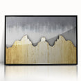 Vibrant abstract canvas art print showcasing dynamic shapes and colors, ideal for modern decor, displayed in a bright living room setting.