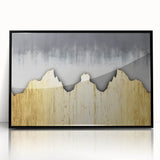 Vibrant abstract canvas art print showcasing dynamic shapes and colors, ideal for modern decor, displayed in a bright living room setting.