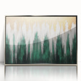 Abstract wall art canvas featuring vibrant colors and geometric patterns, rolled and securely packaged in a protective cardboard tube for safe shipping.