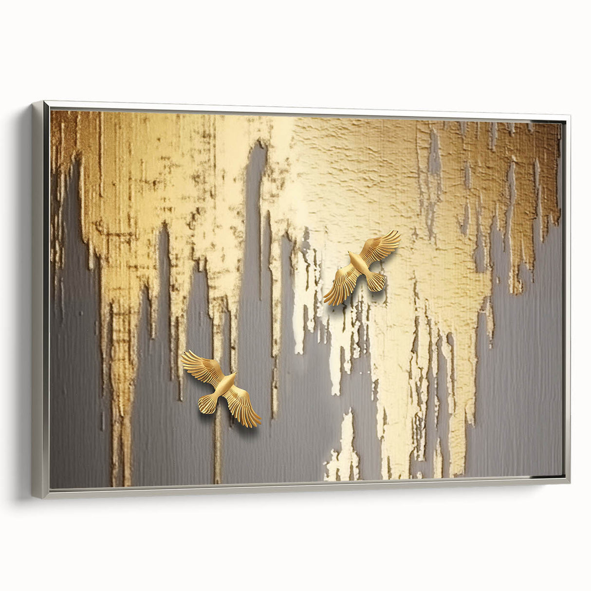 Vibrant abstract wall art canvas print showcasing swirling colors of blue, orange, and yellow with bold brushstrokes, perfect for modern decor.