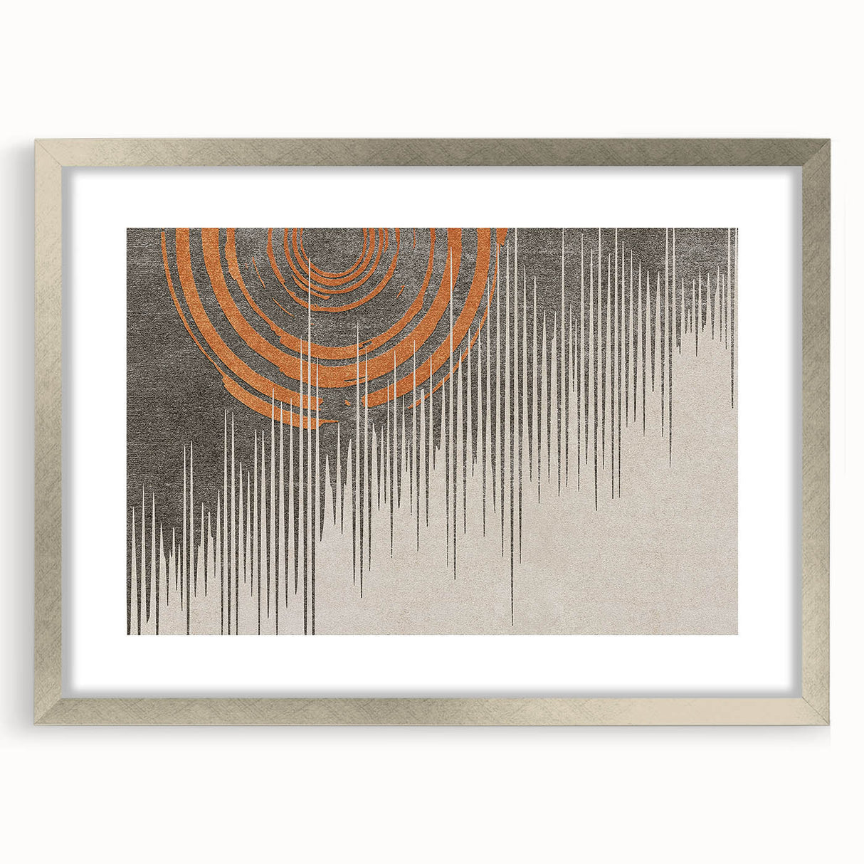 Vibrant abstract wall art canvas showcasing bold colors and geometric patterns, rolled and securely packaged in a protective cardboard tube for easy transport and display.