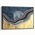 Colorful abstract canvas art print showcasing vibrant geometric shapes and patterns, elegantly displayed in a modern living room setting. Ideal for contemporary decor.