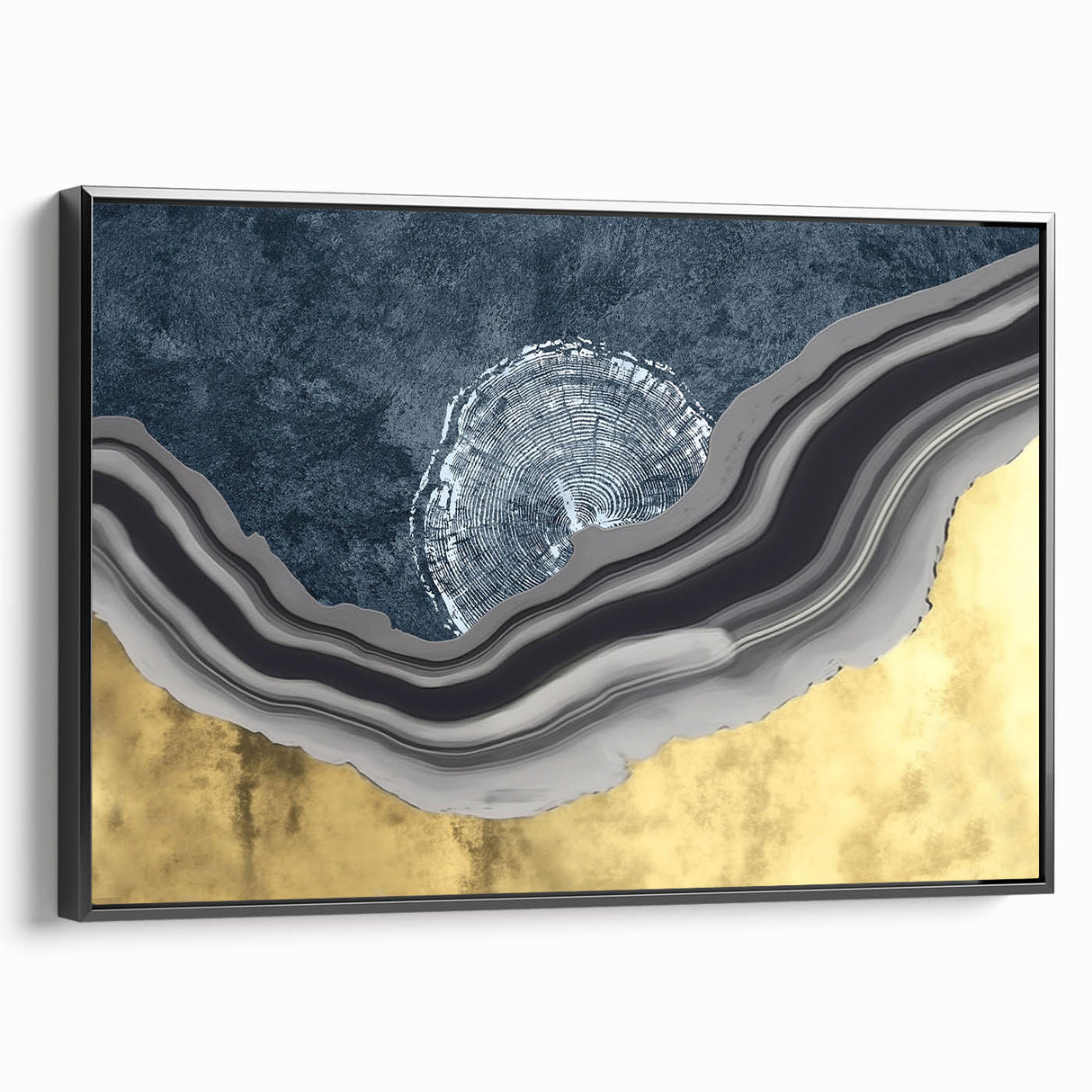 Colorful abstract canvas art print showcasing vibrant geometric shapes and patterns, elegantly displayed in a modern living room setting. Ideal for contemporary decor.