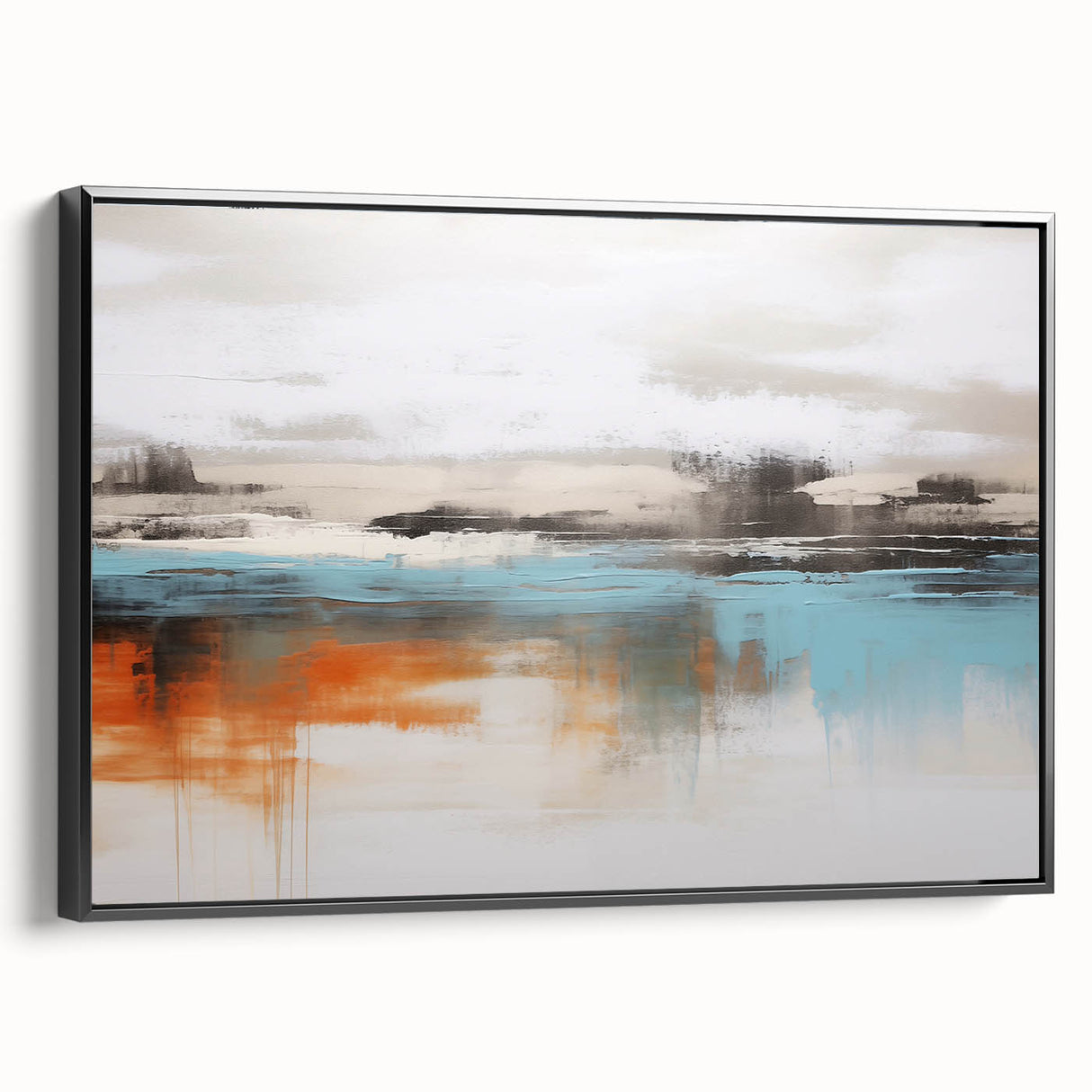 Colorful abstract wall art canvas featuring bold geometric patterns in vibrant hues, rolled and secured in a protective cardboard tube for easy storage.