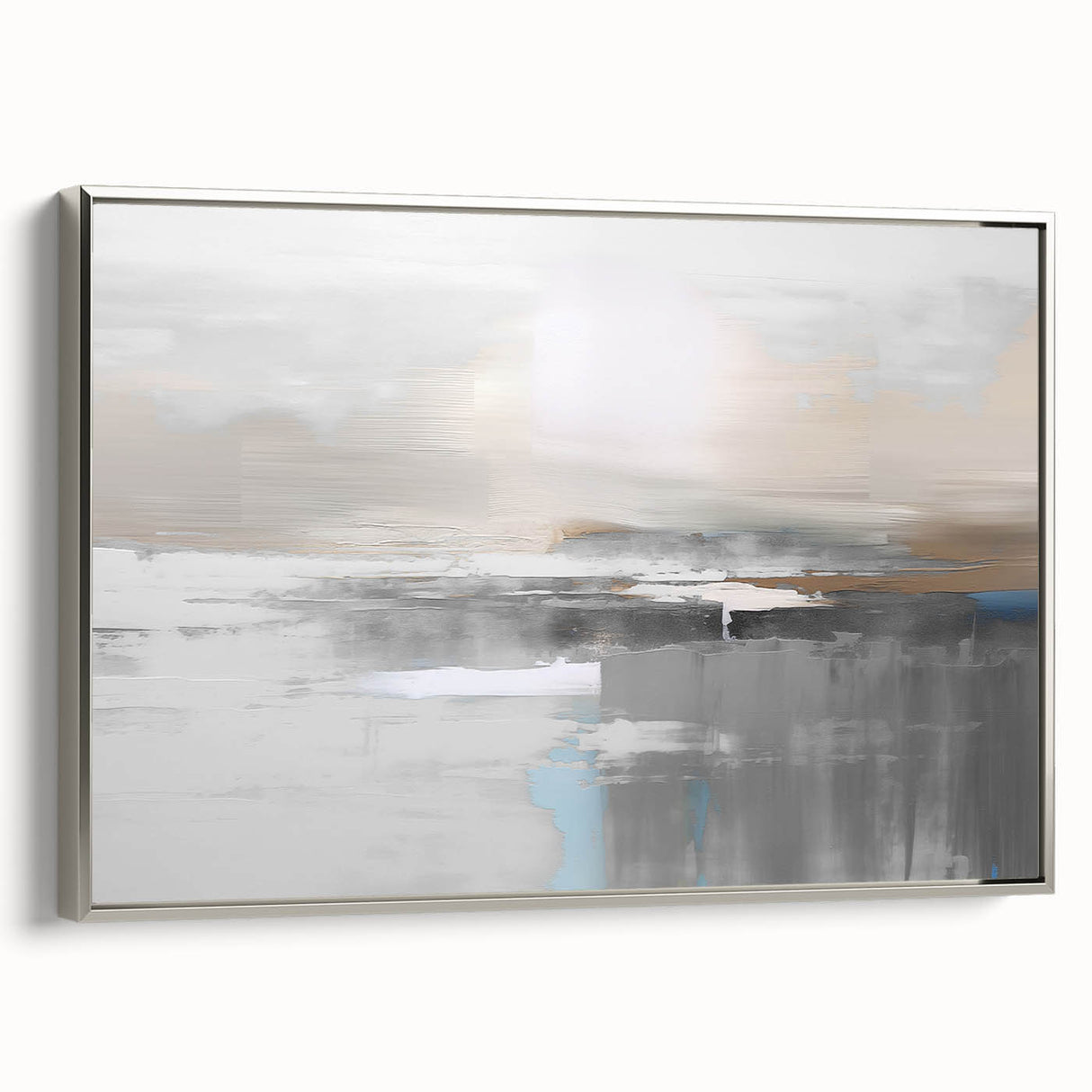 Abstract wall art canvas print showcasing vibrant colors and fluid shapes, ideal for modern decor, featuring a blend of blue, yellow, and red hues.