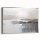 Abstract wall art canvas print showcasing vibrant colors and fluid shapes, ideal for modern decor, featuring a blend of blue, yellow, and red hues.