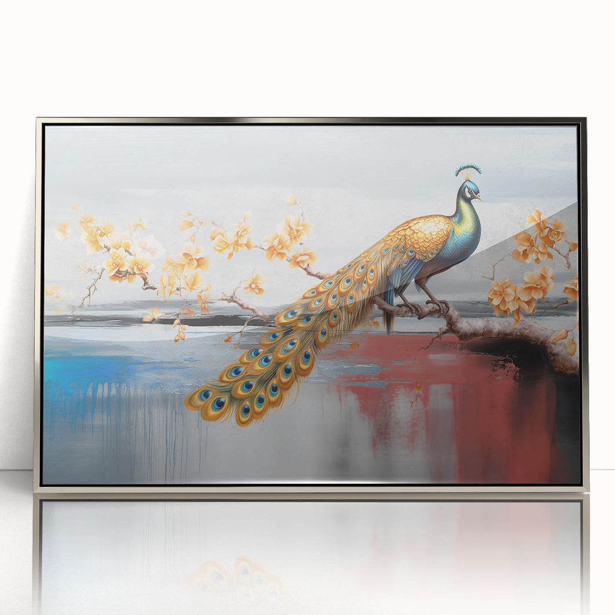 Abstract canvas wall art featuring vibrant colors and geometric patterns, ideal for modern home decor. Packaged securely in a protective cardboard tube.