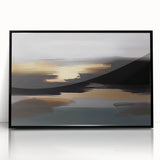 Abstract wall art canvas depicting vibrant geometric shapes in shades of blue, orange, and yellow, ideal for modern home decor and artistic expression.