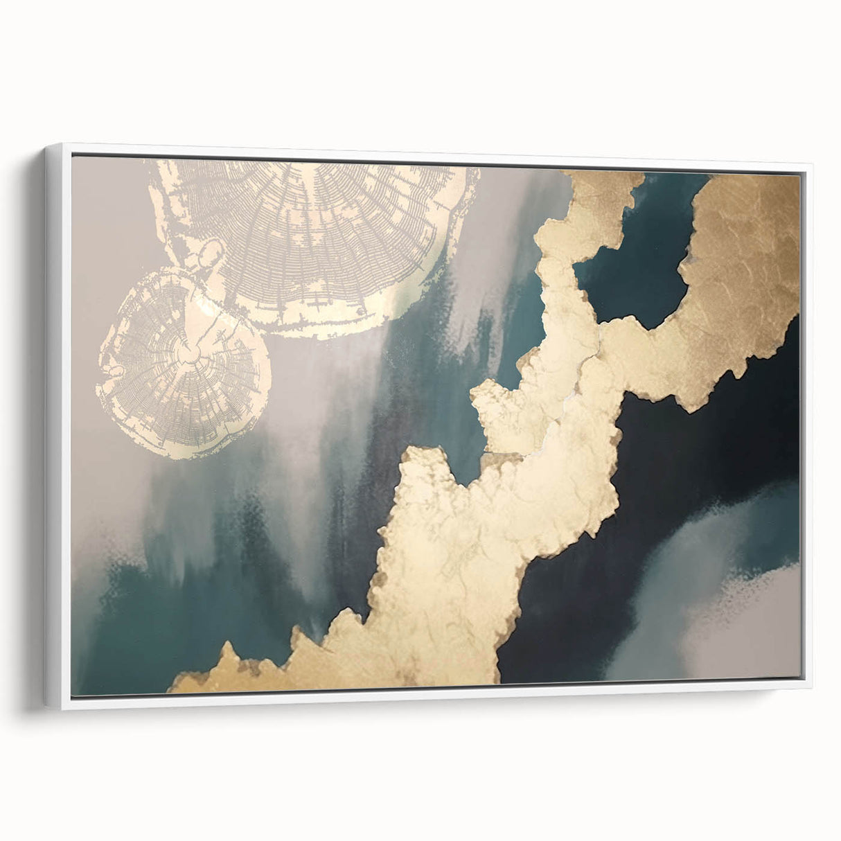Abstract wall art canvas featuring vibrant colors and geometric shapes, showcasing a modern design ideal for contemporary home decor. The artwork is rolled and arrives in a protective cardboard tube, ensuring safe delivery.