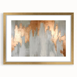 Geometric Strokes and Lines Abstract Art with Wood Rings on Canvas