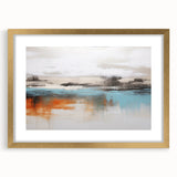 Colorful abstract canvas artwork showcasing vibrant hues of blue, orange, and yellow, perfect for modern home decor or artistic inspiration.