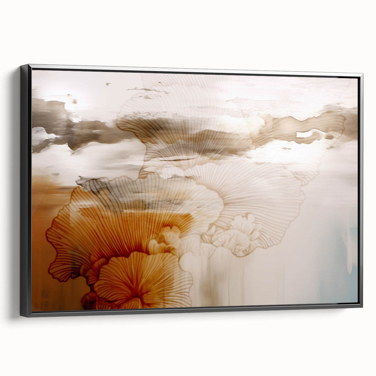 Abstract wall art print showcasing vibrant colors and geometric shapes, perfect for modern decor in living spaces or offices.