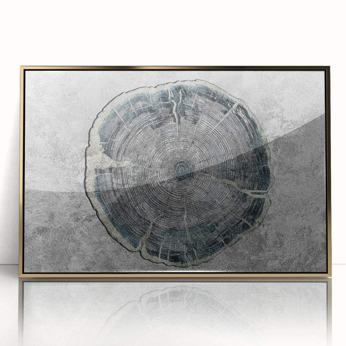 Colorful abstract wall art print on canvas showcasing vibrant swirls of blue, orange, and yellow, perfect for modern home decor.