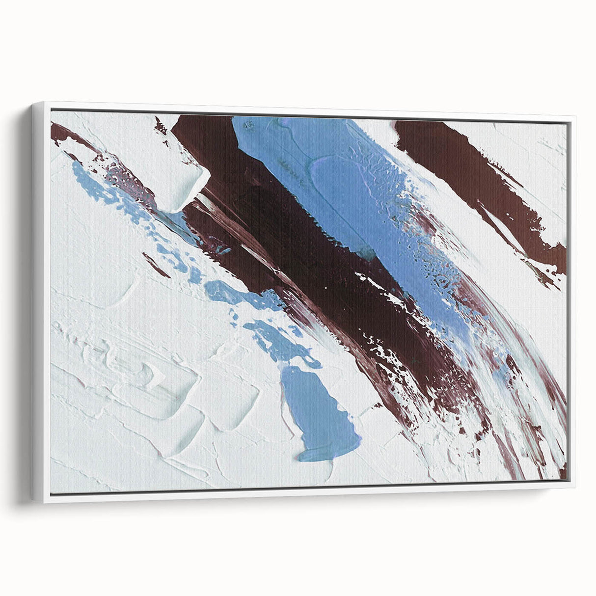 Colorful abstract canvas art print showcasing vibrant geometric shapes and fluid lines, ideal for modern home decor or office settings.