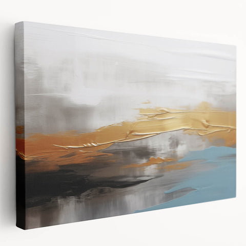 Colorful abstract canvas art featuring vibrant swirls of blue, orange, and yellow, showcasing modern artistic design ideal for contemporary home decor.