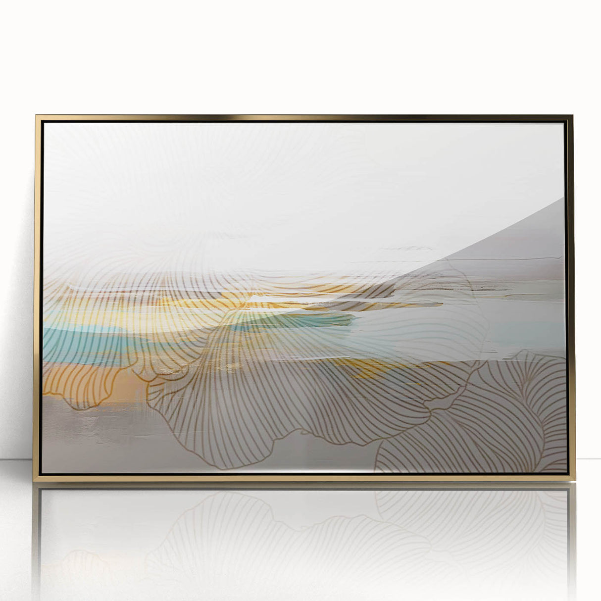 Abstract wall art canvas print showcasing vibrant colors and fluid shapes, ideal for modern decor, presented in a protective cardboard tube.