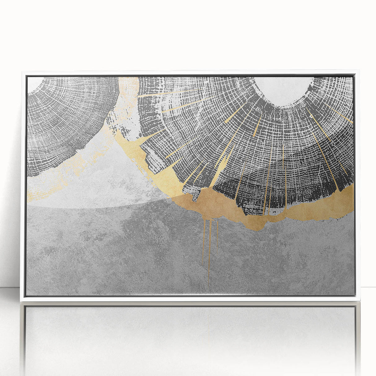 Colorful abstract wall art canvas print showcasing vibrant geometric shapes and fluid lines in hues of blue, orange, and yellow, perfect for modern decor.