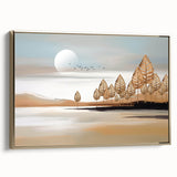 Abstract wall art canvas print showcasing vibrant colors and dynamic shapes, ideal for modern decor, beautifully packaged for delivery.