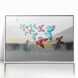 Colorful abstract wall art canvas print showcasing vibrant hues and dynamic shapes, perfect for modern decor and enhancing living spaces.