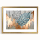 Modern Strokes and Lines Abstract Art with Feather Motif on Canvas