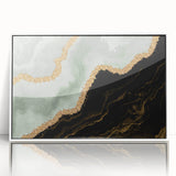 Vibrant abstract canvas artwork showcasing swirling blue, orange, and yellow patterns, perfect for modern home decor.