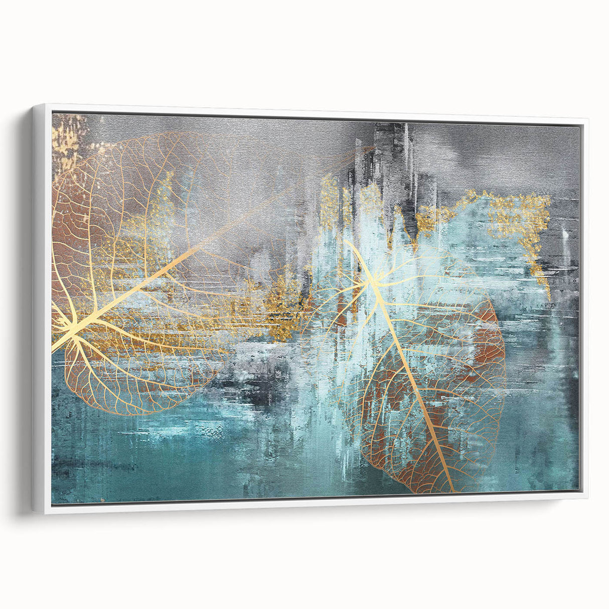 Colorful abstract wall art print showcasing vibrant geometric shapes in shades of blue, pink, and yellow, ideal for modern decor.