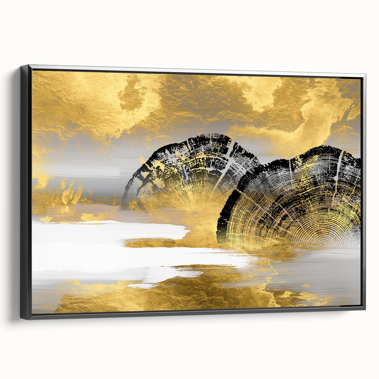 Vibrant abstract canvas art print showcasing bold colors and dynamic shapes, ideal for modern home decor. Delivered rolled in a protective cardboard tube.