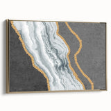 Abstract wall art canvas print showcasing vibrant colors and flowing shapes, perfect for modern decor, presented in a protective tube.