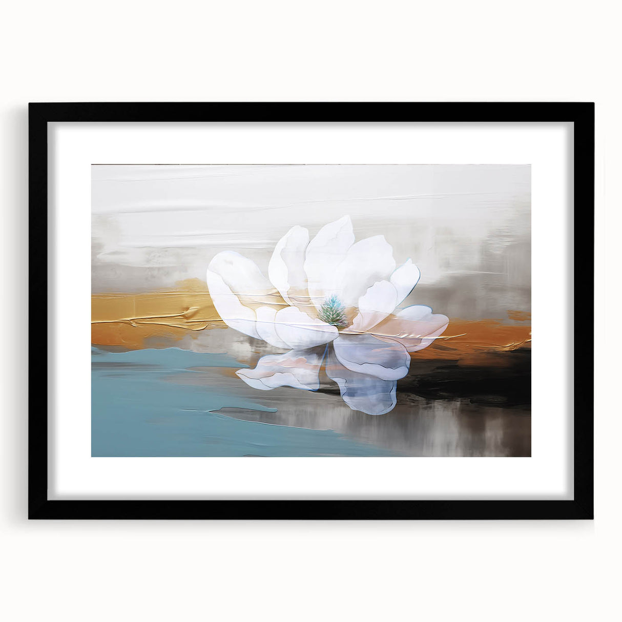 Abstract wall art canvas print showcasing vibrant blue and orange geometric patterns with a textured finish, rolled and ready for display in a protective tube.