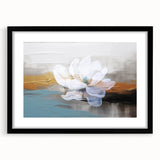 Abstract wall art canvas print showcasing vibrant blue and orange geometric patterns with a textured finish, rolled and ready for display in a protective tube.