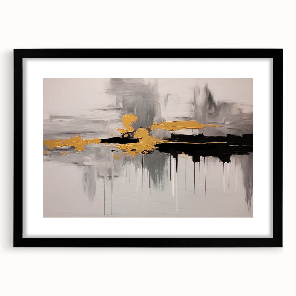 Colorful abstract wall art canvas print showcasing vibrant splashes of blue, orange, and yellow hues, perfect for modern home decor.