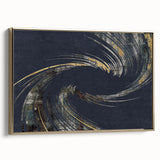 Colorful abstract wall art canvas featuring vibrant geometric shapes and fluid patterns in blue, orange, and yellow, ideal for modern decor.