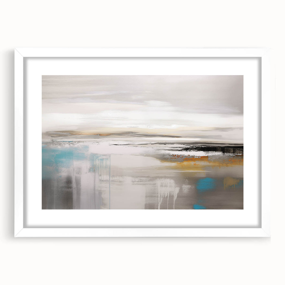 Abstract wall art canvas print showcasing vibrant colors and fluid shapes, perfect for modern decor, elegantly displayed in a minimalist setting.